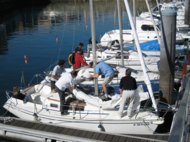 preparando el barco